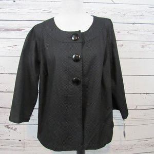 NWT Style & Co Woman black white dotted jacket